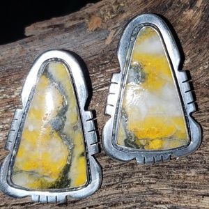 Bumble Bee Jasper Fine Sterling Earrings Handmade